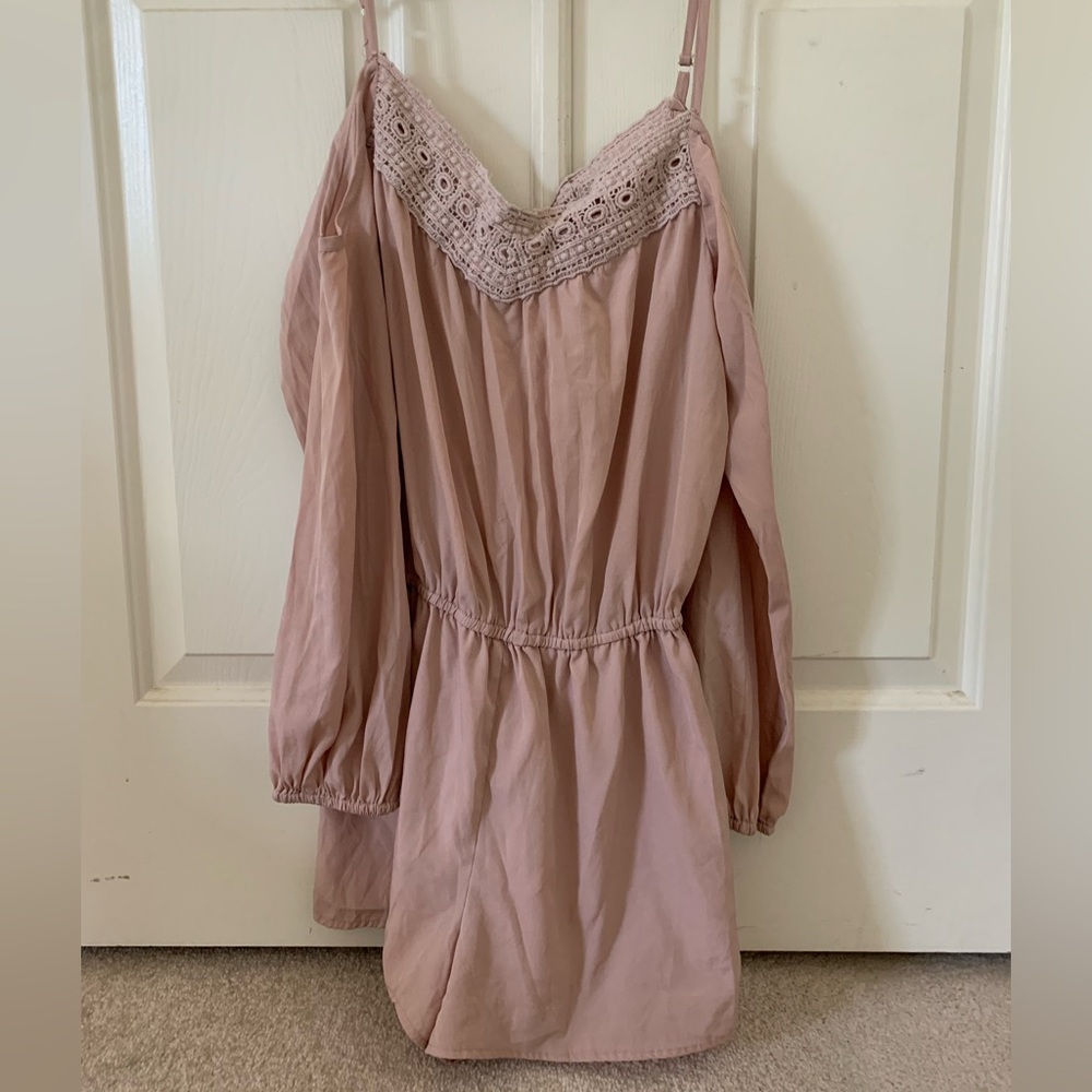 Pink Romper with Lace Detail